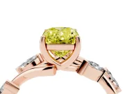 Radiant Cut Twisted Vine Engagement Ring Setting for a Fancy Yellow Lab-Grown Diamond | Rose Gold