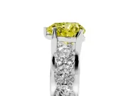 Heart-Shaped Graduated Engagement Ring Setting for a Fancy Yellow Lab-Grown Diamond | Sterling Silver