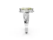 Marquise Bypass Solitaire Engagement Ring Setting for a Fancy Yellow Lab-Grown Diamond | Pavé Strands | Sterling Silver