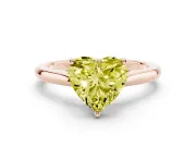 Heart-Shaped Cathedral Engagement Ring Setting for a Fancy Yellow Lab-Grown Diamond | Rose Gold