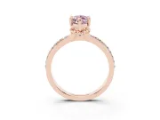 Marquise Channel Set Solitaire Engagement Ring Setting for a Fancy Pink Lab-Grown Diamond | Rope Collar Head | Rose Gold