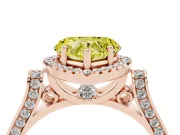 Heart-Shaped Halo Engagement Ring Setting for a Fancy Yellow Lab-Grown Diamond | Pointed Pave Shoulders | Rose Gold