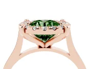 Round Halo Engagement Ring Setting for a Fancy Green Lab-Grown Diamond | Claw Corners | Rose Gold