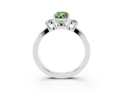 Pear-Shaped Three-Stone Twist Engagement Ring Setting for a Fancy Green Lab-Grown Diamond | Platinum