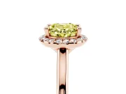 Oval Halo Engagement Ring Setting for a Fancy Yellow Lab-Grown Diamond | Plain Polished Band | Rose Gold