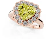 Heart-Shaped Halo Engagement Ring Setting for a Fancy Yellow Lab-Grown Diamond | Rose Gold - Design NV-24719