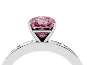Radiant Cut Channel Set Engagement Ring Setting for a Fancy Pink Lab-Grown Diamond | White Gold