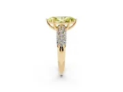 Marquise Multi Row Pave Engagement Ring Setting for a Fancy Yellow Lab-Grown Diamond | Yellow Gold