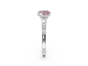 Round Tapered Baguette Engagement Ring Setting for a Fancy Pink Lab-Grown Diamond | Platinum