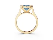 Heart-Shaped Claw Corner Halo Engagement Ring Setting for a Fancy Blue Lab-Grown Diamond | Slim Plain Band | Yellow Gold