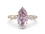 Marquise Graduated Solitaire Engagement Ring Setting for a Fancy Pink Lab-Grown Diamond | Rose Gold
