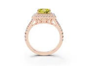 Princess Cut Halo Engagement Ring Setting for a Fancy Yellow Lab-Grown Diamond | Rose Gold - Design NV-24799