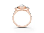 Marquise Three Stone Engagement Ring Setting | Accented Shoulders | Rose Gold