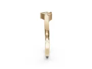 Round Lab-Grown Diamond Channel Set Chevron Wedding Band | V Front | Yellow Gold