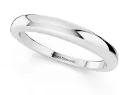 Classic Plain Comfort Band Set in Platinum with Rounded Edges