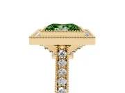 Princess Cut Halo Engagement Ring Setting for a Fancy Green Lab-Grown Diamond | Yellow Gold - Design NV-24721