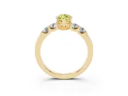 Marquise Five Stone Engagement Ring Setting for a Fancy Yellow Lab-Grown Diamond | Yellow Gold