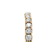 Round Diamond Curved Eternity Band Set in Yellow gold with Pavé Shared Prongs