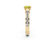 Cushion Cut Channel Engagement Ring Setting for a Fancy Yellow Lab-Grown Diamond | Yellow Gold - Design NV-24671