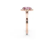 Oval Halo Engagement Ring Setting for a Fancy Pink Lab-Grown Diamond | Flat Tapered Band | Rose Gold