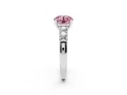 Round Five Stone Engagement Ring Setting for a Fancy Pink Lab-Grown Diamond | Platinum