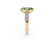 Marquise Multi Row Pave Engagement Ring Setting for a Fancy Green Lab-Grown Diamond | Yellow Gold