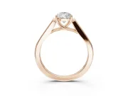 Pear-Shaped Cathedral Solitaire Engagement Ring Setting | Channel Set Band | Rose Gold