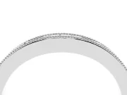 Round Diamond Bezel Eternity Band Set in White gold with Milgrain Detailing