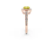 Cushion Cut Framed Halo Engagement Ring Setting for a Fancy Yellow Lab-Grown Diamond | Rose Gold