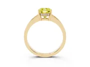 Cushion Cut Pave Solitaire Engagement Ring Setting for a Fancy Yellow Lab-Grown Diamond | Accented Basket | Yellow Gold