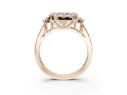 Radiant Cut Halo Engagement Ring Setting for a Fancy Pink Lab-Grown Diamond | Graduated Channel Band | Rose Gold