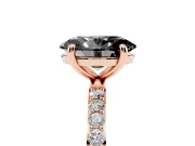 Oval Pave Solitaire Engagement Ring Setting | Rose Gold