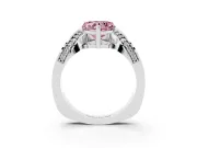 Heart-Shaped Bypass Solitaire Engagement Ring Setting for a Fancy Pink Lab-Grown Diamond | Pavé Ribbon | White Gold