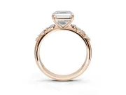 Asscher Cut Solitaire Engagement Ring Setting | Graduated Scattered Accents | Rose Gold