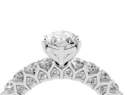 Marquise Shared Prong Engagement Ring Setting | Two-Row Band | Sterling Silver