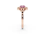 Cushion Cut Milgrain Cluster Halo Engagement Ring Setting for a Fancy Pink Lab-Grown Diamond | Plain Band | Rose Gold