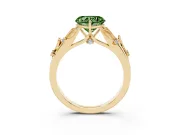 Heart-Shaped Leaf Engagement Ring Setting for a Fancy Green Lab-Grown Diamond | Yellow Gold
