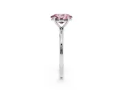 Fancy Pink Oval Cut Diamond Solitaire Engagement Ring Set in White gold with Thin Band and Prong Setting