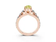 Marquise Graduated Engagement Ring Setting for a Fancy Yellow Lab-Grown Diamond | Rose Gold