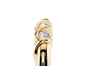 Round Diamond Eternity Band Set in Yellow gold with Twist Prong Setting