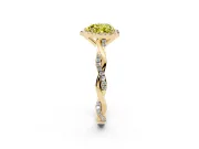 Heart-Shaped Twisted Halo Engagement Ring Setting for a Fancy Yellow Lab-Grown Diamond | Yellow Gold