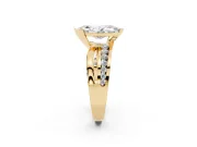 Marquise Graduated Channel Bypass Engagement Ring Setting | Split Shank | Yellow Gold