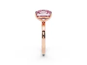 Fancy Pink Asscher Cut and Emerald Cut Toi Moi Ring Set in Rose gold with Prong Setting