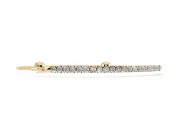 Round Lab-Grown Diamond Bar Chain Bracelet | Shared Prong Row | Yellow Gold
