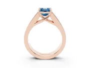 Asscher Cut Channel-Set Engagement Ring Setting for a Fancy Blue Lab-Grown Diamond | Rose Gold