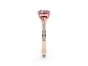Round Pave Solitaire Engagement Ring Setting for a Fancy Pink Lab-Grown Diamond | Sweeping Shoulders | Rose Gold