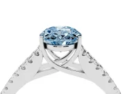 Oval Graduated Split Shank Engagement Ring Setting for a Fancy Blue Lab-Grown Diamond | Platinum