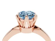 Oval Tapered Solitaire Engagement Ring Setting for a Fancy Blue Lab-Grown Diamond | Claw Prong Head | Rose Gold