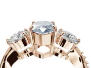 Marquise Three Stone Engagement Ring Setting for a Fancy Blue Lab-Grown Diamond | Tapered Pave Band | Rose Gold