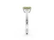 Emerald Cut Cathedral Engagement Ring Setting for a Fancy Yellow Lab-Grown Diamond | White Gold - Design NV-24626